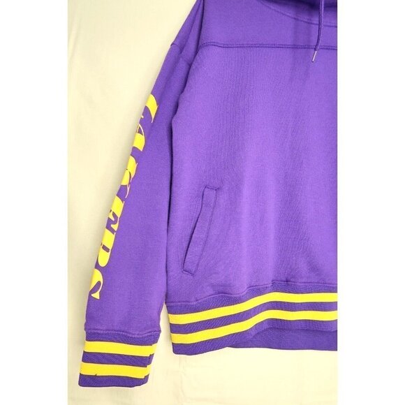 Los Angeles Lakers Sweatshirt Purple Pullover Turtle Neck Drawstring Medium - Picture 4 of 13